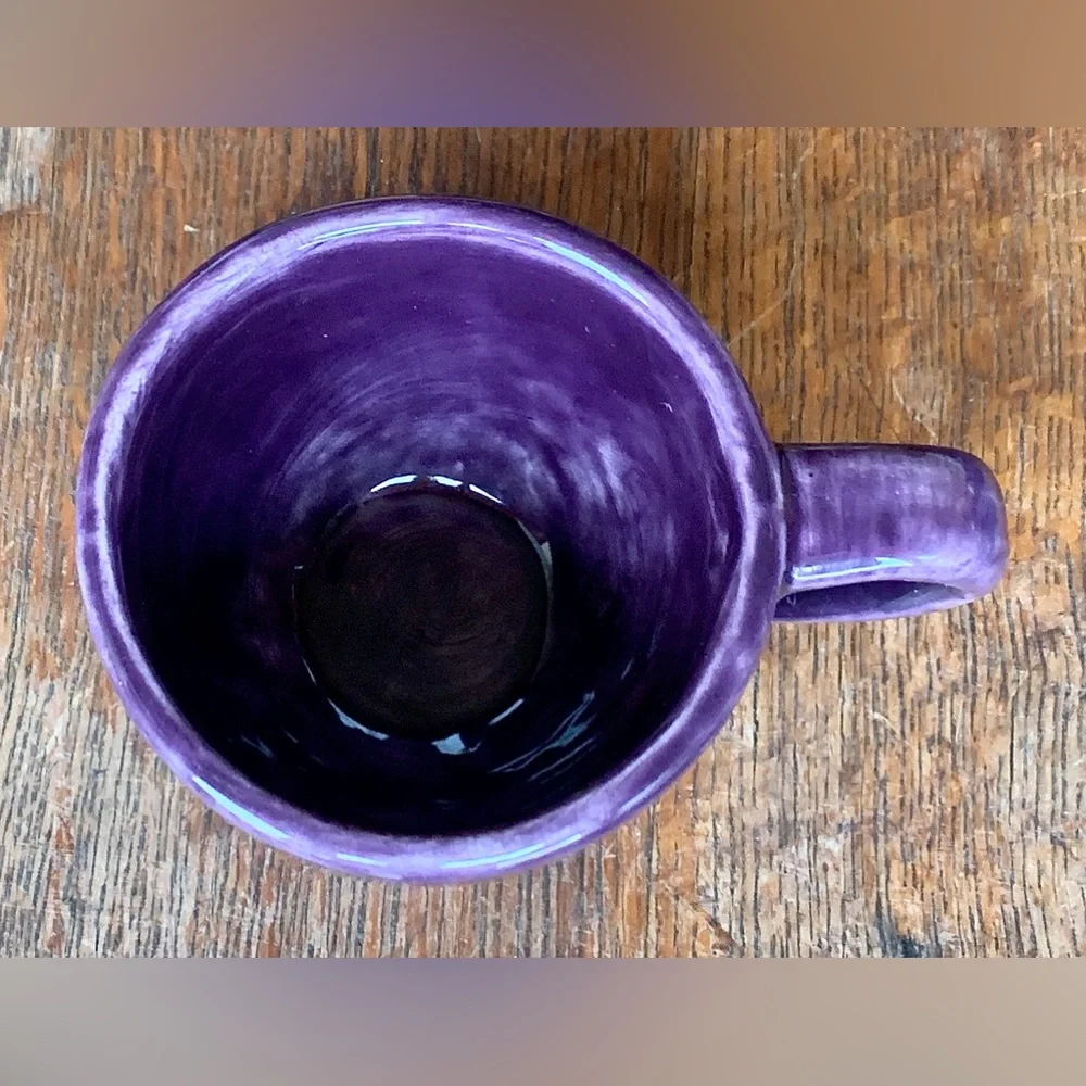 Vtg Discontinued Pottery Barn SAUSALITO Fig Purple Glazed Earthenware Mug